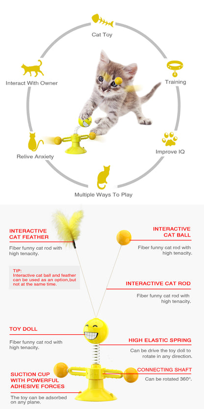 Cat Turntable Cat Windmill Toy Glowing Toy